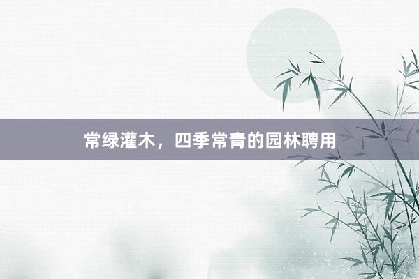 常绿灌木，四季常青的园林聘用