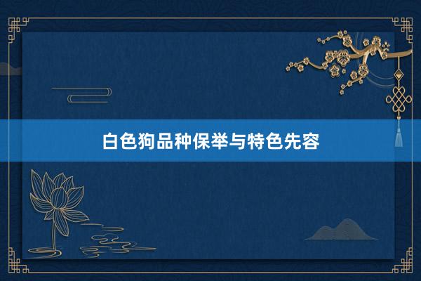 白色狗品种保举与特色先容